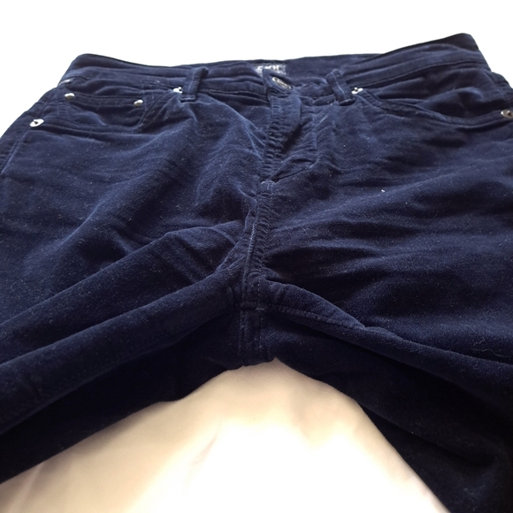 Citizens of Humanity | Dark navy blue Velour velvet, rocket high skinny Jean - Picture 6 of 13